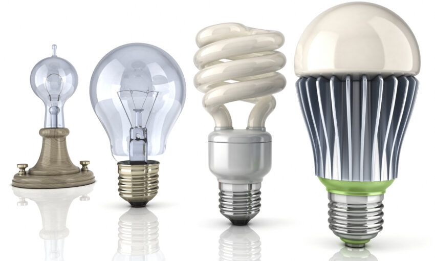 Image of lightbulbs showing Human Progress Through Innovation and Creativity